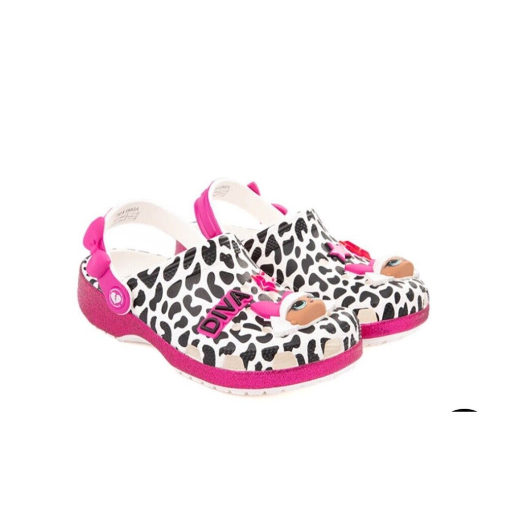 Crocs Kids Lol Surprise Shoes SZ 6 Diva Doll Jibs Charms / Ltd Edition Pink